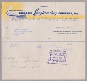 [Statement for the Climatic Engineering Company: March 26, 1953]