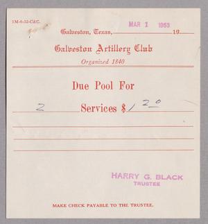 [Bill for Club Services, March 1, 1953]