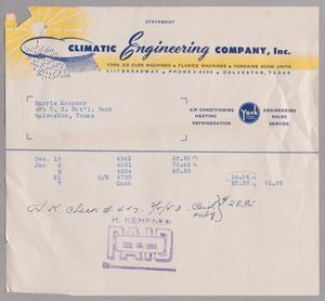 [Statement for the Climatic Engineering Company: December/January 1953]