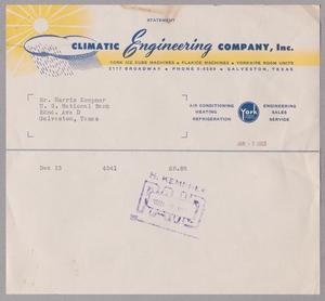 [Statement for the Climatic Engineering Company: January 2, 1953]
