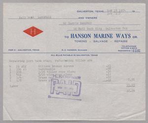 [Invoice for Repairs from Hanson Marine Ways]