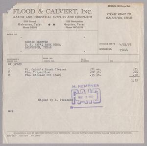 [Invoice for Paint Supplies from Flood & Calvert]