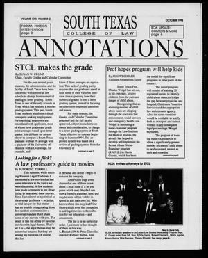 Primary view of South Texas College of Law Annotations (Houston, Tex.), Vol. 22, No. 2, Ed. 1, October, 1993