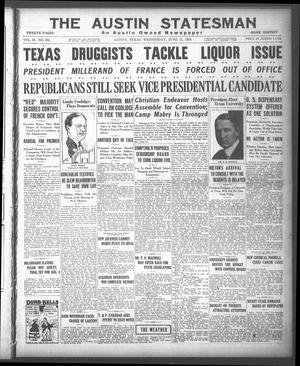 Primary view of object titled 'The Austin Statesman (Austin, Tex.), Vol. 52, No. 361, Ed. 1 Wednesday, June 11, 1924'.