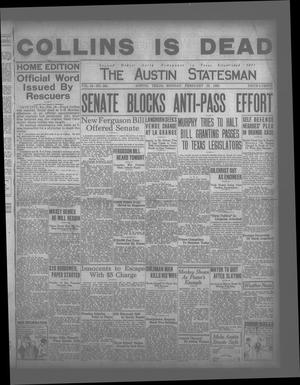 Primary view of object titled 'The Austin Statesman (Austin, Tex.), Vol. 54, No. 242, Ed. 1 Monday, February 16, 1925'.