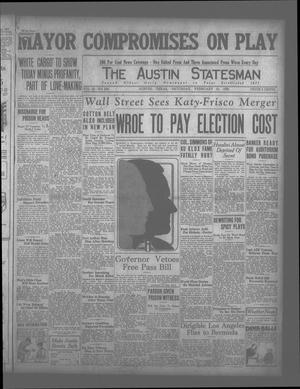 Primary view of object titled 'The Austin Statesman (Austin, Tex.), Vol. 54, No. 246, Ed. 1 Saturday, February 21, 1925'.