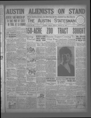 The Austin Statesman (Austin, Tex.), Vol. 54, No. 269, Ed. 1 Friday, March 20, 1925