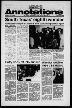 South Texas College of Law Annotations (Houston, Tex.), Vol. 25, No. 2, Ed. 1, September, 1996