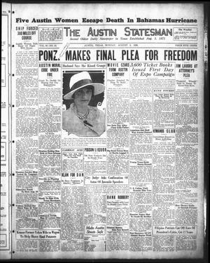 The Austin Statesman (Austin, Tex.), Vol. 56, No. 10, Ed. 1 Monday, August 2, 1926