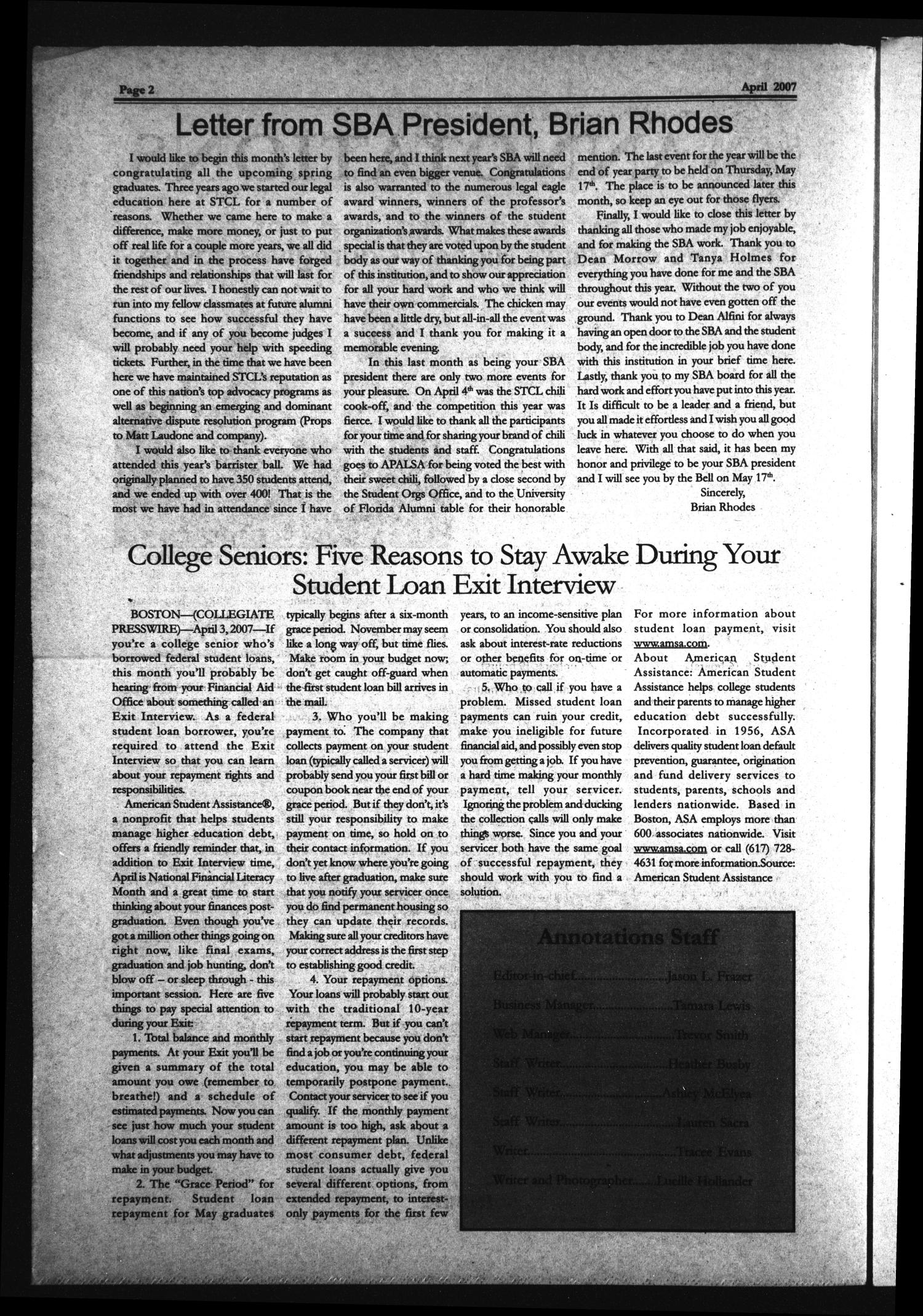 South Texas College of Law Annotations (Houston, Tex.), Vol. 39, No. 6, Ed. 1, April, 2007
                                                
                                                    [Sequence #]: 2 of 8
                                                