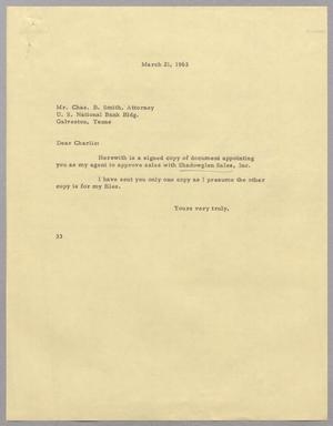 [Letter from Harris L. Kempner to Charles B. Smith - March 21, 1965]