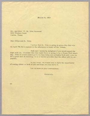 [Letter from Harris L. Kempner to Mr. and Mrs. W. St. John Garwood - March 19, 1963]