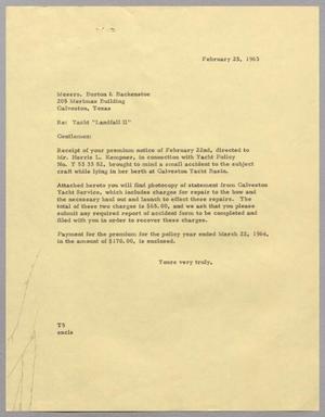 [Letter from T. E. Taylor to Messrs. Burton & Backenstoe, February 25, 1963]