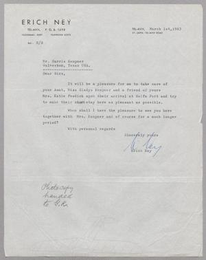 [Letter from Erich Ney to Harris Leon Kempner, March 1st, 1963]