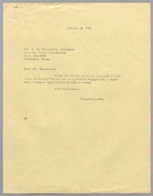 [Letter from Harris L. Kempner to R. M. Bazzanella - January 18, 1963]