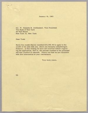 [Letter from T. E. Taylor to Kennedy Middendorf, January 15, 1963]