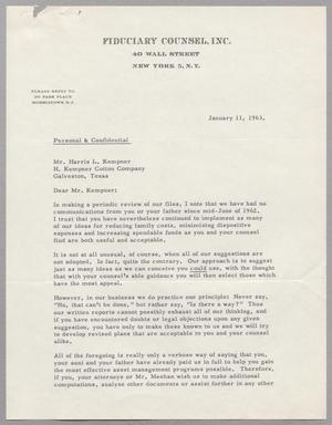 [Letter from Hiram L. McDade Jr. to Harris L. Kempner - January 11, 1963, #2]