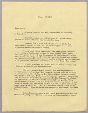 [Letter from Harris L. Kempner to Marion L. Kempner - January 10, 1963]