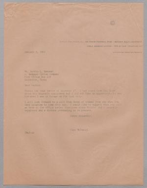 [Letter from Glen McDaniel to Harris L. Kempner - January 9, 1962]