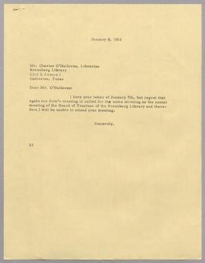 [Letter from Harris L. Kempner to Charles O'Halloran - January 8, 1963]