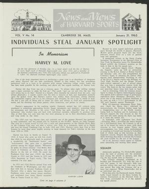 Primary view of object titled 'News and Views of Harvard Sports, Volume 5, Number 14, January 31, 1963'.