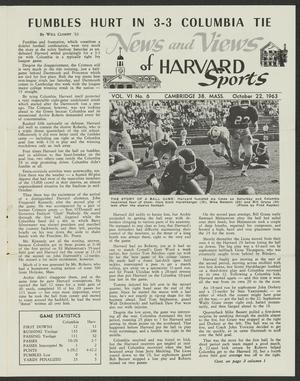 Primary view of object titled 'News and Views of Harvard Sports, Volume 6, Number 6, October 22, 1963'.