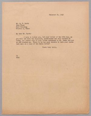 [Letter from I. H. Kempner to M. E. Kurth, December 20, 1948]