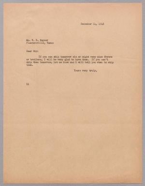 [Letter from Isaac H. Kempner to W. B. Keyser, November 14, 1948]