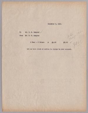 [Letter from Daniel Webster Kempner to Isaac Herbert Kempner, December 9, 1948]