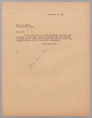 [Letter from Isaac H. Kempner to W. B. Keyser, November 15, 1948]