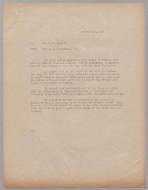 [Letter from A. H. Blackshear, Jr. to Isaac H. Kempner, October 28, 1948]