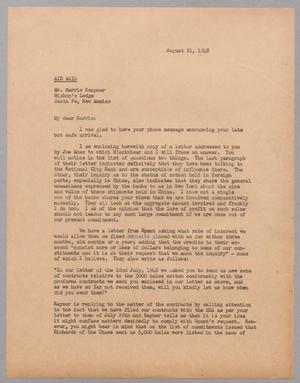 [Letter from I. H. Kempner to Harris Kempner, August 21, 1948]