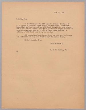 [Letter from A. H. Blackshear, Jr. to I. H. Kempner, July 31, 1948]