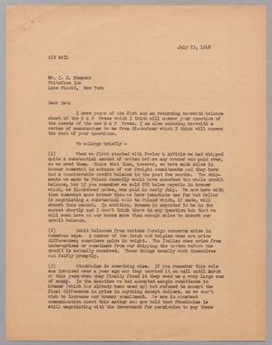 [Letter from Harris Leon Kempner to I. H. Kempner, July 23, 1948]