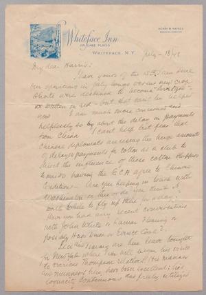 [Letter from I. H. Kempner to Harris Leon Kempner, July 18, 1948]