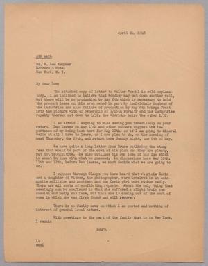 [Letter from I. H. Kempner to R. Lee Kempner, April 24, 1948]