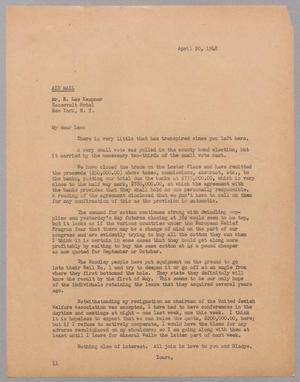 [Letter from I. H. Kempner to R. Lee Kempner, April 20, 1948]