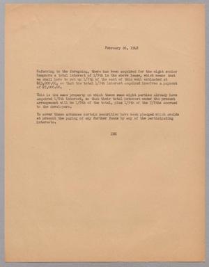 [Letter from I. H. Kempner, February 26, 1948]