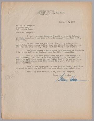[Letter from William Katten to I. H. Kempner, January 6, 1948]