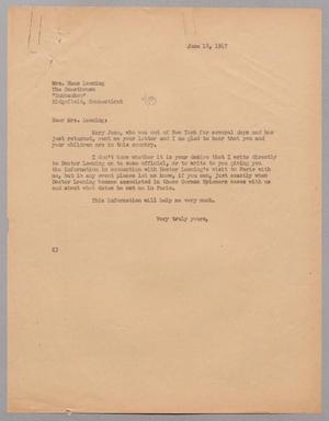 [Letter from Daniel W. Kempner to Mrs. Hans Loening, June 18, 1947]