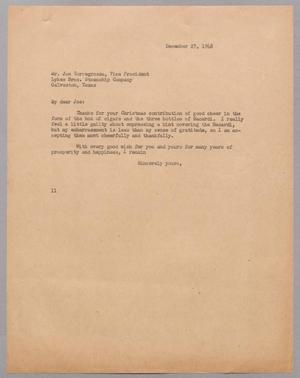 [Letter from Isaac H. Kempner to Joe Torregrossa, December 27, 1948]