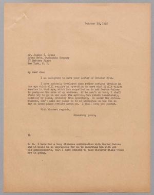 Primary view of object titled '[Letter from I. H. Kempner to Joseph T. Lykes, October 29, 1948]'.