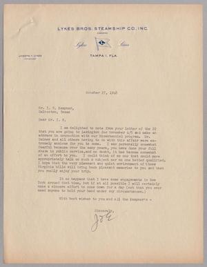 [Letter from Joseph T. Lykes to I. H. Kempner, October 27, 1948]
