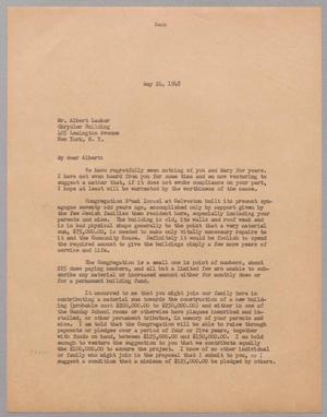 [Letter from I. H. Kempner to Albert Lasker, May 24, 1948]