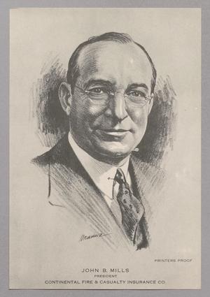 Primary view of object titled '[Illustrated Portrait of John B. Mills]'.