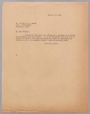 [Letter from I. H. Kempner to Mr. and Mrs. G. G. Moore, January 17, 1948]