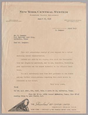 [Letter from H. G. Gillis to I. H. Kempner, August 25, 1948]