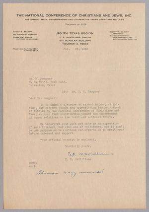 [Letter from E. R. McWilliams to I. H. Kempner, January 26, 1948]