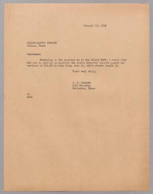 [Letter from I. H. Kempner to Neiman-Marcus Company, January 19, 1948]