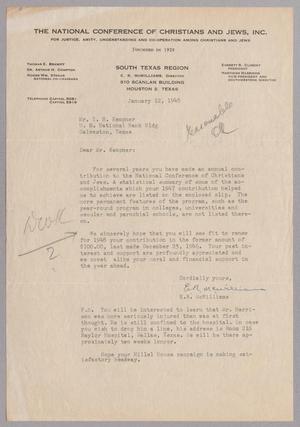 [Letter from E. R. McWilliams to I. H. Kempner, January 12, 1948]